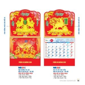 Lịch Bìa Treo 2027 NB Mẫu NB201C (29 x 41 cm) Quà Tết Công Nhân Viên Chiết Khấu Cao in logo doanh nghiệp quà tặng Tết tại Quà Tặng Công Nhân