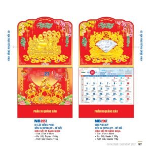 Lịch Bìa Treo 2027 NB Mẫu NB206T (29 x 41 cm) Quà Tết Công Nhân Viên Chiết Khấu Cao in logo doanh nghiệp quà tặng Tết tại Quà Tặng Công Nhân