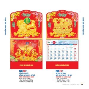 Lịch Bìa Treo 2027 NB Mẫu NB210T (29 x 41 cm) Quà Tết Công Nhân Viên Chiết Khấu Cao in logo doanh nghiệp quà tặng Tết tại Quà Tặng Công Nhân