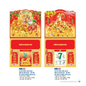 Lịch Treo Tường Lò Xo 2027 NB Mẫu NB223 (40 x 60 cm) Quà Tết Công Nhân Viên Chiết Khấu Cao in logo doanh nghiệp quà tặng Tết tại Quà Tặng Công Nhân