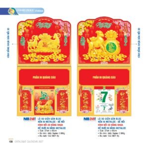 Lịch Treo Tường Lò Xo 2027 NB Mẫu NB249T (37 x 68cm) Quà Tết Công Nhân Viên Chiết Khấu Cao in logo doanh nghiệp quà tặng Tết tại Quà Tặng Công Nhân