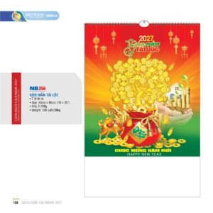Lịch Treo Tường Lò Xo 2027 NB Mẫu NB256 (16 x 25 cm) Quà Tết Công Nhân Viên Chiết Khấu Cao in logo doanh nghiệp quà tặng Tết tại Quà Tặng Công Nhân