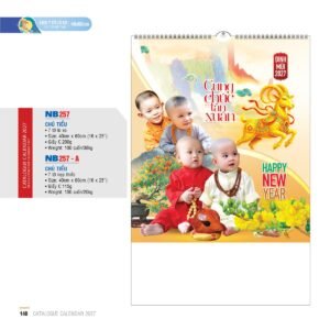 Lịch Treo Tường Lò Xo 2027 NB Mẫu NB257 (40 x 60cm) Quà Tết Công Nhân Viên Chiết Khấu Cao in logo doanh nghiệp quà tặng Tết tại Quà Tặng Công Nhân