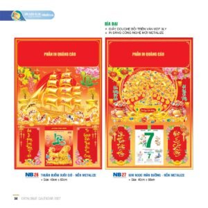 Lịch Bìa Treo 2027 NB Mẫu NB26 (40 x 60cm) Quà Tết Công Nhân Viên Chiết Khấu Cao in logo doanh nghiệp quà tặng Tết tại Quà Tặng Công Nhân