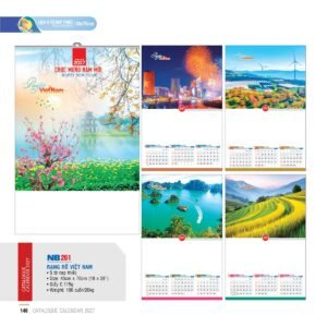 Lịch Treo Tường Nẹp Thiếc 2027 NB Mẫu NB261 (45 x 70cm) Quà Tết Công Nhân Viên Chiết Khấu Cao in logo doanh nghiệp quà tặng Tết tại Quà Tặng Công Nhân