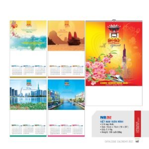 Lịch Treo Tường Nẹp Thiếc 2027 NB Mẫu NB262 (18 x 28 cm) Quà Tết Công Nhân Viên Chiết Khấu Cao in logo doanh nghiệp quà tặng Tết tại Quà Tặng Công Nhân