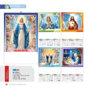 Lịch Treo Tường Nẹp Thiếc 2027 NB Mẫu NB267 (45 x 70cm) Quà Tết Công Nhân Viên Chiết Khấu Cao in logo doanh nghiệp quà tặng Tết tại Quà Tặng Công Nhân