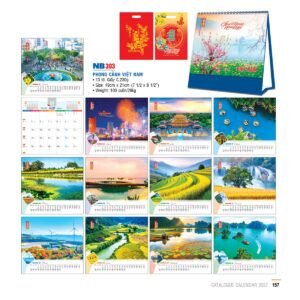 Lịch Bloc 2027 NB Mẫu NB303 (31 x 15 cm) Quà Tết Công Nhân Viên Chiết Khấu Cao in logo doanh nghiệp quà tặng Tết tại Quà Tặng Công Nhân