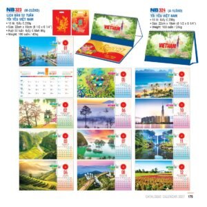 Lịch Để Bàn 2027 NB Mẫu NB324 (027  x  02 cm) Quà Tết Công Nhân Viên Chiết Khấu Cao in logo doanh nghiệp quà tặng Tết tại Quà Tặng Công Nhân