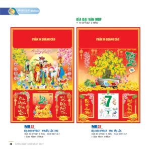 Lịch Bìa Treo 2027 NB Mẫu NB33 (40 x 60cm) Quà Tết Công Nhân Viên Chiết Khấu Cao in logo doanh nghiệp quà tặng Tết tại Quà Tặng Công Nhân