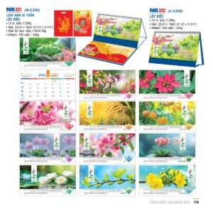 Lịch Để Bàn 2027 NB Mẫu NB332 (16 x 24 cm) Quà Tết Công Nhân Viên Chiết Khấu Cao in logo doanh nghiệp quà tặng Tết tại Quà Tặng Công Nhân