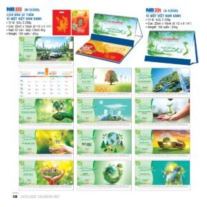 Lịch Để Bàn 2027 NB Mẫu NB334 (16 x 24 cm) Quà Tết Công Nhân Viên Chiết Khấu Cao in logo doanh nghiệp quà tặng Tết tại Quà Tặng Công Nhân