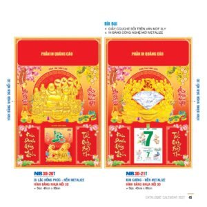 Lịch Bìa Treo 2027 NB Mẫu NB3D21T (29 x 41 cm) Quà Tết Công Nhân Viên Chiết Khấu Cao in logo doanh nghiệp quà tặng Tết tại Quà Tặng Công Nhân
