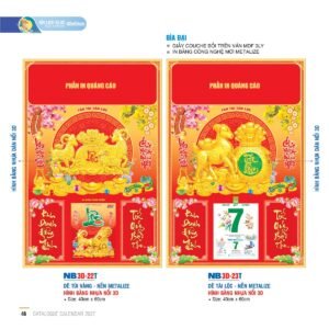 Lịch Bìa Treo 2027 NB Mẫu NB3D23T (40 x 60cm) Quà Tết Công Nhân Viên Chiết Khấu Cao in logo doanh nghiệp quà tặng Tết tại Quà Tặng Công Nhân