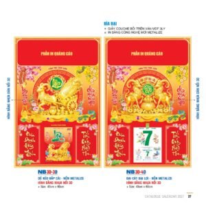 Lịch Bìa Treo 2027 NB Mẫu NB3D4D (29 x 41 cm) Quà Tết Công Nhân Viên Chiết Khấu Cao in logo doanh nghiệp quà tặng Tết tại Quà Tặng Công Nhân