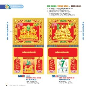 Lịch Bìa Treo 2027 NB Mẫu NB69D (40 x 71cm) Quà Tết Công Nhân Viên Chiết Khấu Cao in logo doanh nghiệp quà tặng Tết tại Quà Tặng Công Nhân