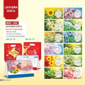 Lịch Bàn Chữ A 2027 NHA Mẫu NHA102 (17 x 19 cm) Quà Tết Công Nhân Viên Chiết Khấu Cao in logo doanh nghiệp quà tặng Tết tại Quà Tặng Công Nhân