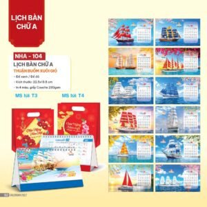 Lịch Bàn Chữ A 2027 NHA Mẫu NHA104 - Thuận Buồm Xuôi Gió (17 x 19 cm) Quà Tết Công Nhân Viên Chiết Khấu Cao in logo doanh nghiệp quà tặng Tết tại Quà Tặng Công Nhân