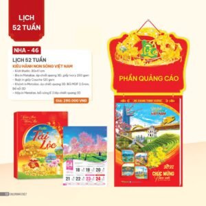 Lịch 52 Tuần 2027 NHA Mẫu NHA46 (30 x 41cm) Quà Tết Công Nhân Viên Chiết Khấu Cao in logo doanh nghiệp quà tặng Tết tại Quà Tặng Công Nhân
