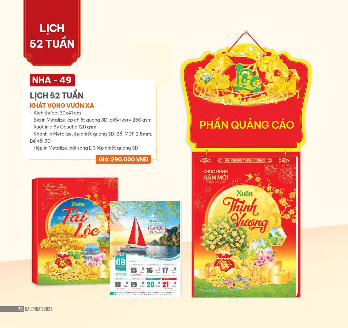 Lịch 52 Tuần 2027 NHA Mẫu NHA49 (30 x 41cm) Quà Tết Công Nhân Viên Chiết Khấu Cao Lịch 52 Tuần 2027 NHA Mẫu NHA49 (30 x 41cm) Quà Tết Công Nhân Viên Chiết Khấu Cao in logo doanh nghiệp quà tặng Tết tại Quà Tặng Công Nhân