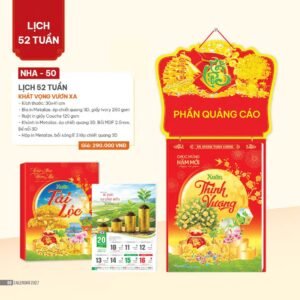 Lịch 52 Tuần 2027 NHA Mẫu NHA50 (30 x 41cm) Quà Tết Công Nhân Viên Chiết Khấu Cao in logo doanh nghiệp quà tặng Tết tại Quà Tặng Công Nhân