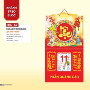 Lịch Bloc 2027 NHA Mẫu NHA62 (37 x 68cm) Quà Tết Công Nhân Viên Chiết Khấu Cao in logo doanh nghiệp quà tặng Tết tại Quà Tặng Công Nhân