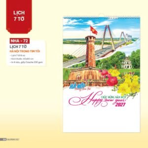 Lịch Treo Tường Lò Xo 2027 NHA Mẫu NHA72 (40 x 60cm) Quà Tết Công Nhân Viên Chiết Khấu Cao in logo doanh nghiệp quà tặng Tết tại Quà Tặng Công Nhân