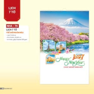 Lịch Treo Tường Lò Xo 2027 NHA Mẫu NHA74 - Thế Giới Muôn Màu (40 x 60cm) Quà Tết Công Nhân Viên Chiết Khấu Cao in logo doanh nghiệp quà tặng Tết tại Quà Tặng Công Nhân