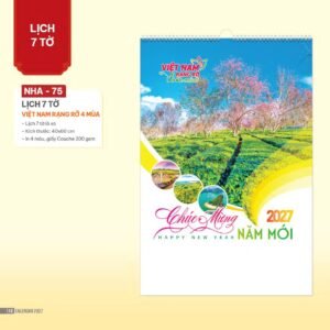 Lịch Treo Tường Lò Xo 2027 NHA Mẫu NHA75 - Việt Nam Rạng Rỡ 4 Mùa (40 x 60cm) Quà Tết Công Nhân Viên Chiết Khấu Cao in logo doanh nghiệp quà tặng Tết tại Quà Tặng Công Nhân