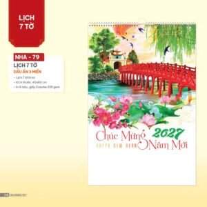 Lịch Treo Tường Lò Xo 2027 NHA Mẫu NHA79 (40 x 60cm) Quà Tết Công Nhân Viên Chiết Khấu Cao in logo doanh nghiệp quà tặng Tết tại Quà Tặng Công Nhân
