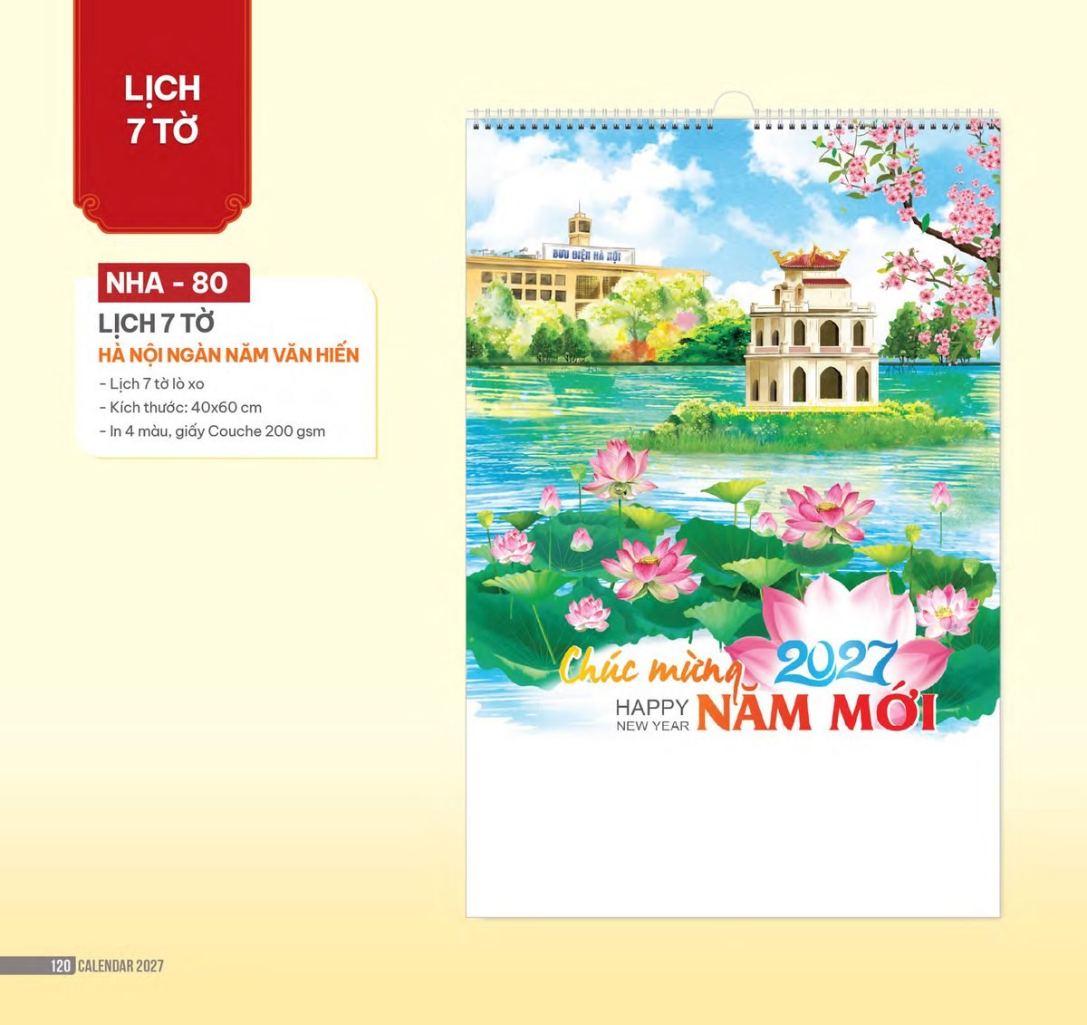 Lịch Treo Tường Lò Xo 2027 NHA Mẫu NHA80 (40 x 60cm) Quà Tết Công Nhân Viên Chiết Khấu Cao Lịch Treo Tường Lò Xo 2027 NHA Mẫu NHA80 (40 x 60cm) Quà Tết Công Nhân Viên Chiết Khấu Cao in logo doanh nghiệp quà tặng Tết tại Quà Tặng Công Nhân