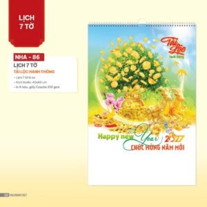 Lịch Treo Tường Lò Xo 2027 NHA Mẫu NHA86 (40 x 60cm) Quà Tết Công Nhân Viên Chiết Khấu Cao in logo doanh nghiệp quà tặng Tết tại Quà Tặng Công Nhân