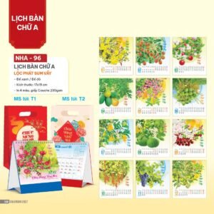 Lịch Bàn Chữ A 2027 NHA Mẫu NHA96 (17 x 19cm) Quà Tết Công Nhân Viên Chiết Khấu Cao in logo doanh nghiệp quà tặng Tết tại Quà Tặng Công Nhân