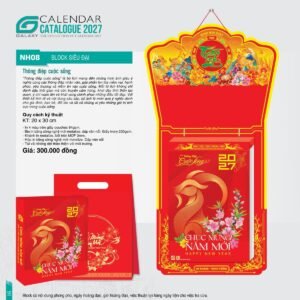 Lịch Bloc Siêu Đại 2027 NH Mẫu NH08 (20 x 30cm) Quà Tết Công Nhân Viên Chiết Khấu Cao in logo doanh nghiệp quà tặng Tết tại Quà Tặng Công Nhân