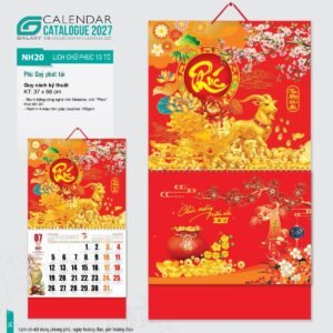 Lịch Bìa Treo 2027 NH Mẫu NH2021 (37 x 68cm) Quà Tết Công Nhân Viên Chiết Khấu Cao in logo doanh nghiệp quà tặng Tết tại Quà Tặng Công Nhân