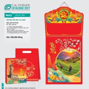 Lịch 52 Tuần 2027 NH Mẫu NH22 (30 x 40cm) Quà Tết Công Nhân Viên Chiết Khấu Cao in logo doanh nghiệp quà tặng Tết tại Quà Tặng Công Nhân