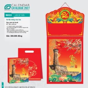 Lịch 52 Tuần 2027 NH Mẫu NH23 (30 x 40cm) Quà Tết Công Nhân Viên Chiết Khấu Cao in logo doanh nghiệp quà tặng Tết tại Quà Tặng Công Nhân