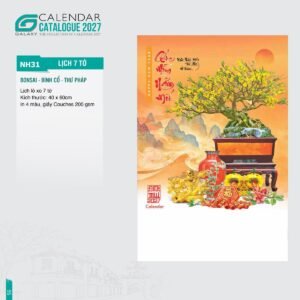 Lịch Treo Tường Lò Xo 7 Tờ 2027 NH Mẫu NH31 (40 x 60cm) Quà Tết Công Nhân Viên Chiết Khấu Cao in logo doanh nghiệp quà tặng Tết tại Quà Tặng Công Nhân