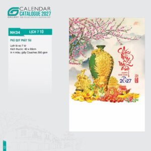 Lịch Treo Tường Lò Xo 7 Tờ 2027 NH Mẫu NH34 (40 x 60cm) Quà Tết Công Nhân Viên Chiết Khấu Cao in logo doanh nghiệp quà tặng Tết tại Quà Tặng Công Nhân