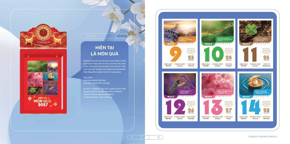 Lịch Bloc Cao Cấp SH 2027 SH02 Quà Tết Công Nhân Viên Chiết Khấu Cao