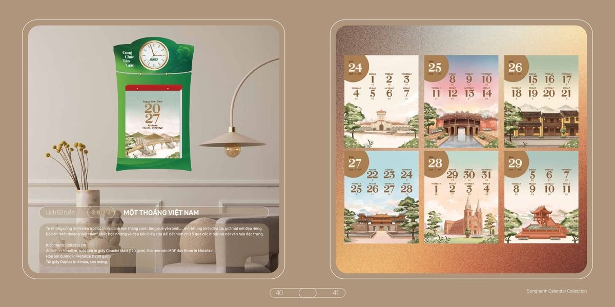 Lịch Bloc Cao Cấp SH 2027 SH15 Quà Tết Công Nhân Viên Chiết Khấu Cao