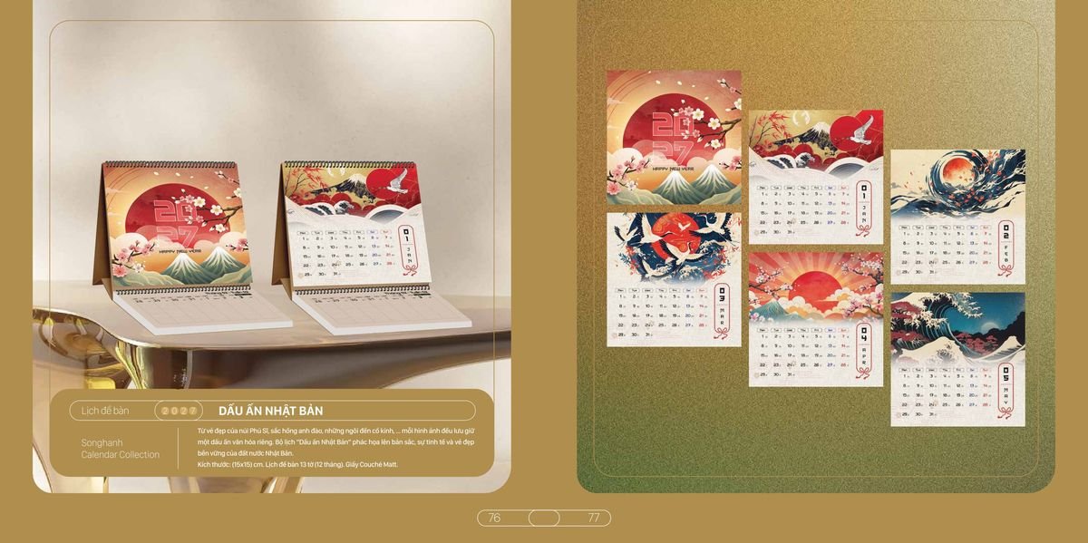 Lịch Bloc Cao Cấp SH 2027 SH33 Quà Tết Công Nhân Viên Chiết Khấu Cao