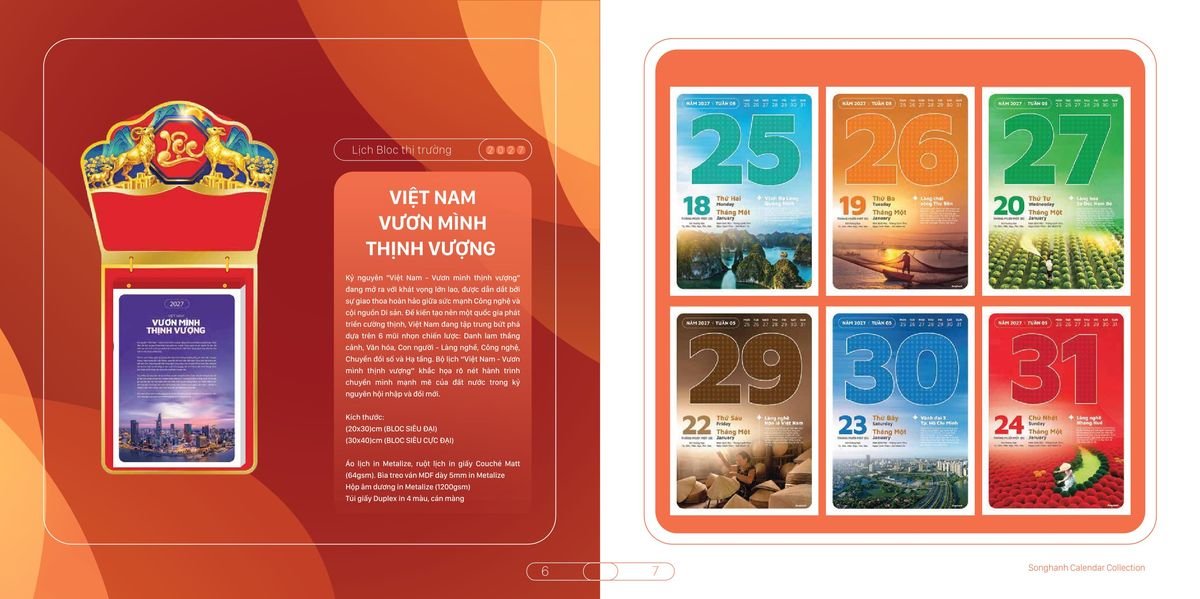 Lịch Bloc Cao Cấp SH 2027 SH46 Quà Tết Công Nhân Viên Chiết Khấu Cao