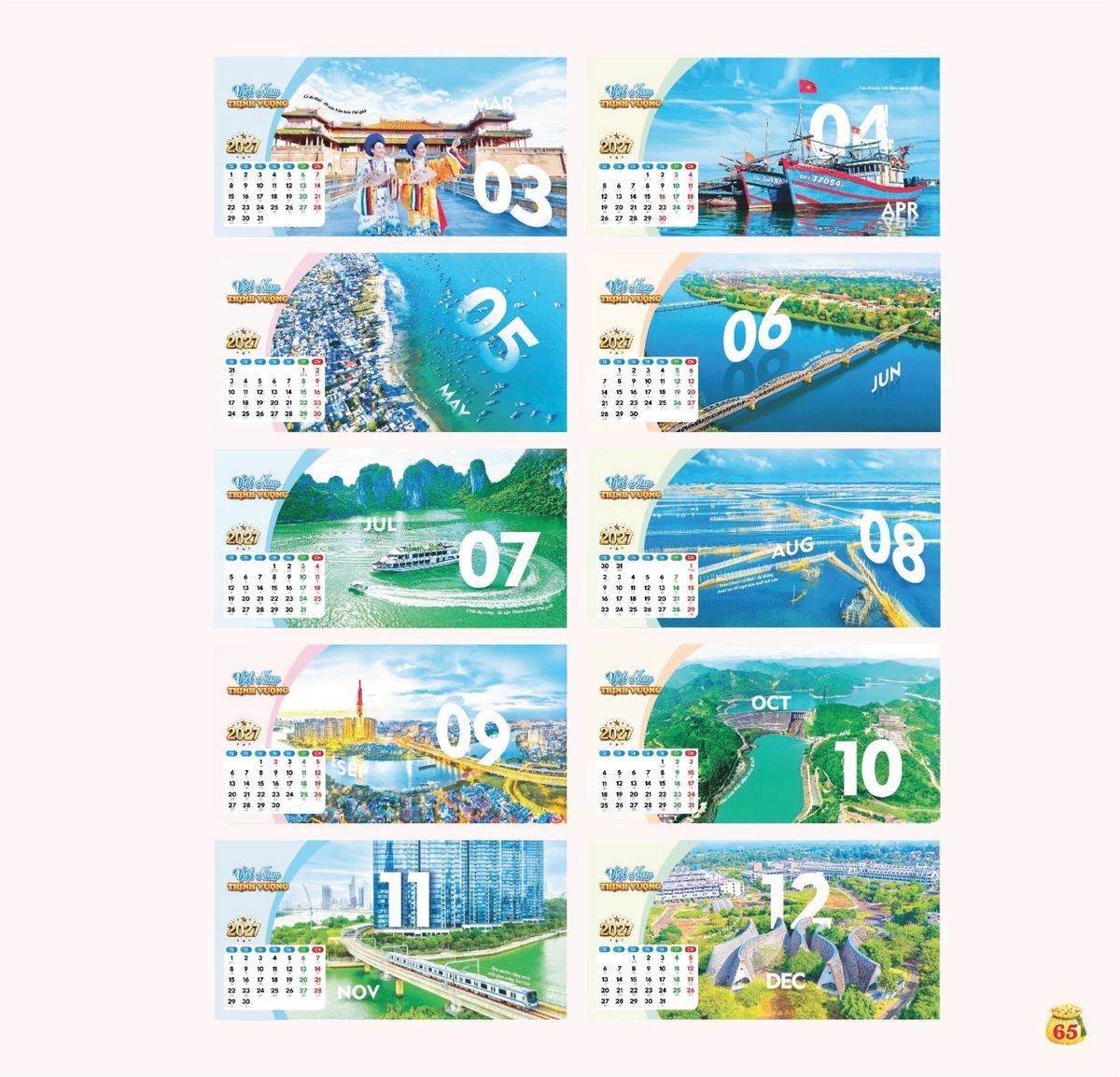 Lịch Bloc Siêu Cực Đại 2027 TDM62 Quà Tết Công Nhân Viên Chiết Khấu Cao