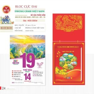 Lịch Bloc Cực Đại 2027 TD Mẫu TD12 (29 x 41 cm) Quà Tết Công Nhân Viên Chiết Khấu Cao in logo doanh nghiệp quà tặng Tết tại Quà Tặng Công Nhân