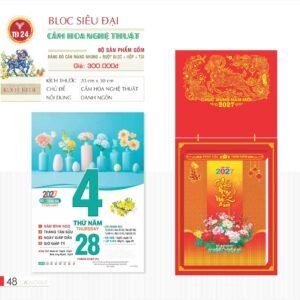 Lịch Bloc Siêu Đại 2027 TD Mẫu TD24 (20 x 30 cm) Quà Tết Công Nhân Viên Chiết Khấu Cao in logo doanh nghiệp quà tặng Tết tại Quà Tặng Công Nhân
