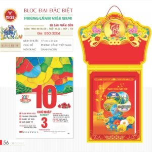 Lịch Bloc Đại Đặc Biệt 2027 TD Mẫu TD28 (29 x 41 cm) Quà Tết Công Nhân Viên Chiết Khấu Cao in logo doanh nghiệp quà tặng Tết tại Quà Tặng Công Nhân