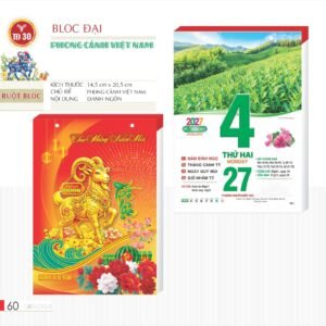 Lịch Bloc 2027 TD Mẫu TD30 (29 x 41 cm) Quà Tết Công Nhân Viên Chiết Khấu Cao in logo doanh nghiệp quà tặng Tết tại Quà Tặng Công Nhân