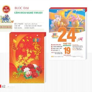 Lịch Bloc 2027 TD Mẫu TD31 (29 x 41 cm) Quà Tết Công Nhân Viên Chiết Khấu Cao in logo doanh nghiệp quà tặng Tết tại Quà Tặng Công Nhân