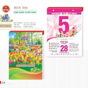 Lịch Bloc 2027 TD Mẫu TD32 (29 x 41 cm) Quà Tết Công Nhân Viên Chiết Khấu Cao in logo doanh nghiệp quà tặng Tết tại Quà Tặng Công Nhân